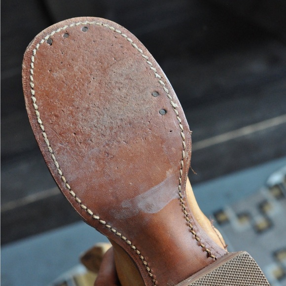 Vintage 70s frye banana leather campus boots zip up square toe - Picture 7 of 8